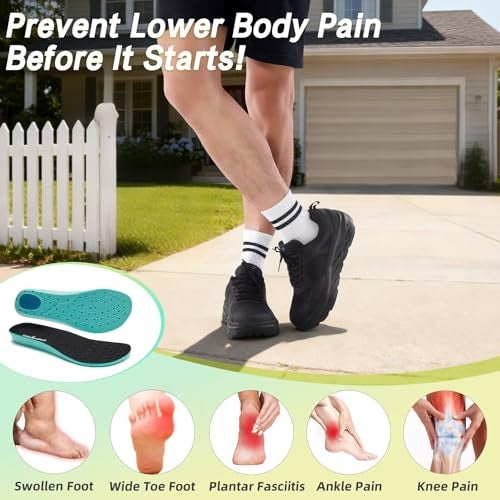 OrthoComfoot Men's Orthopedic Diabetic Wide Toe Box Breathable Walking Shoes: Stylish Arch Support Plantar Fasciitis Orthotics Foot Pain Relief Trail Sneakers, Leisure Outdoor Standing Tennis Shoes Black Size 11 - Image 4