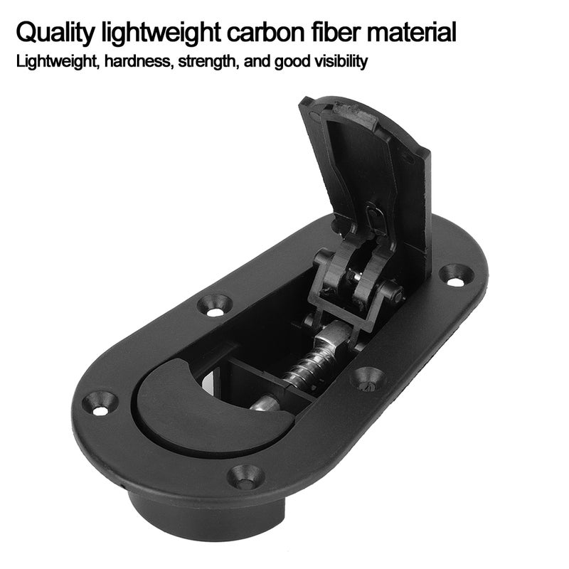 Universal Carbon Fiber Racing Car Hood Pin Engine Bonnet Latch Lock Kit RefittingBlack - Image 4