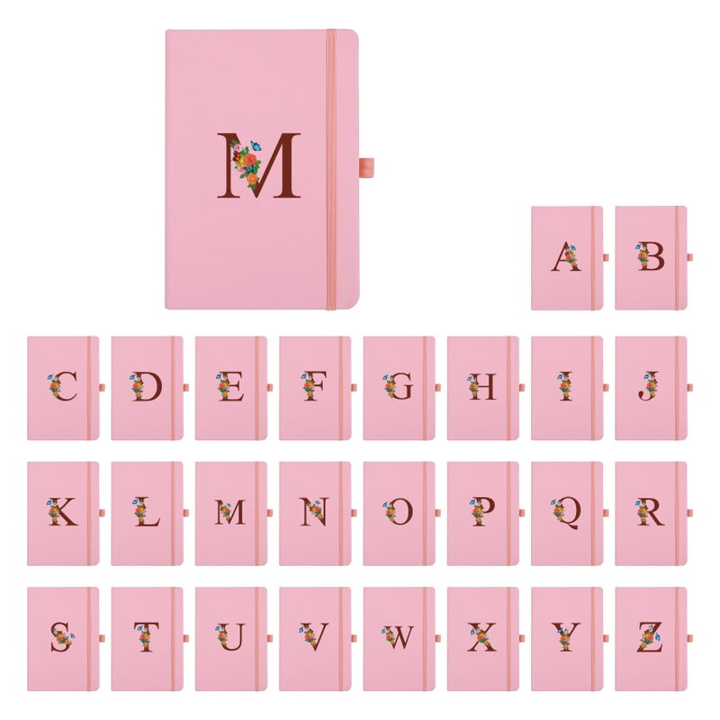 PUKZIC Pink Notebook for Women, 5.7"X8.3" A5 Journal Notebook with Letter B, Dual-Sided Writing Notebook with Dividers, Cute Leather Journal for Work, Business, School, Meetings, Travelers, Small Notebook - Image 2