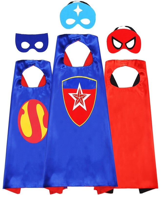 AODAI Superhero Capes and Masks for Kids Halloween Cosplay Double Side Cape Superhero Toy Kids Best Gift - Image 1