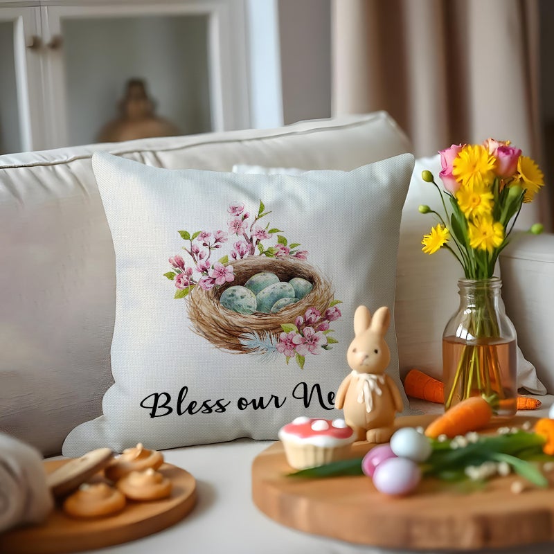 Pillowcase Easter Pillowcase Cartoon Truck Wreath Rabbit Egg Animal Pillowcase - Image 4