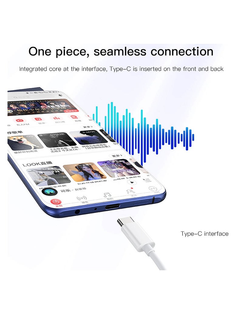Yesido Earphones with Wired Control and Ergonomic Design, 3 Buttons and Type-C Connector, Yesido YH38 - White  - Image 2