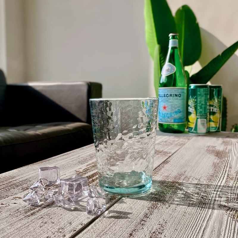 KLIFA- NICE- 14.7 ounce, Set of 6, Acrylic Tumbler Drinking Glasses, BPA-Free, Stackable Plastic Drinkware, Dishwasher Safe Cups, Light Teal - Image 2