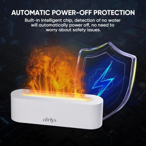 Airlys Flame Diffuser: 150ml Aromatherapy with 7-Color LED Light, Customizable Timer, and Mesmerizing Flame Effect for Relaxation and Ambiance. - Image 3