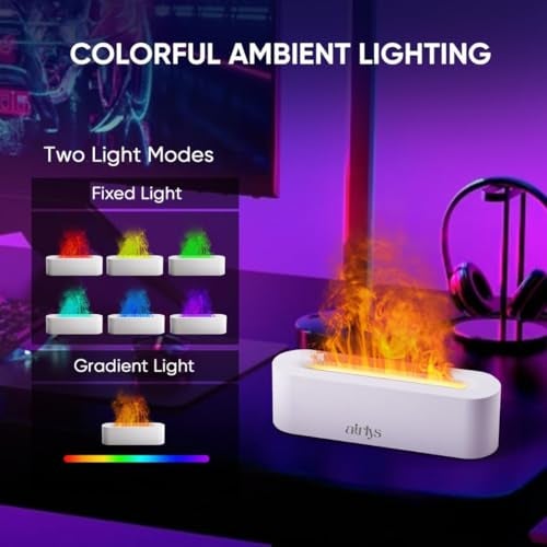 Airlys Flame Diffuser: 150ml Aromatherapy with 7-Color LED Light, Customizable Timer, and Mesmerizing Flame Effect for Relaxation and Ambiance. - Image 4