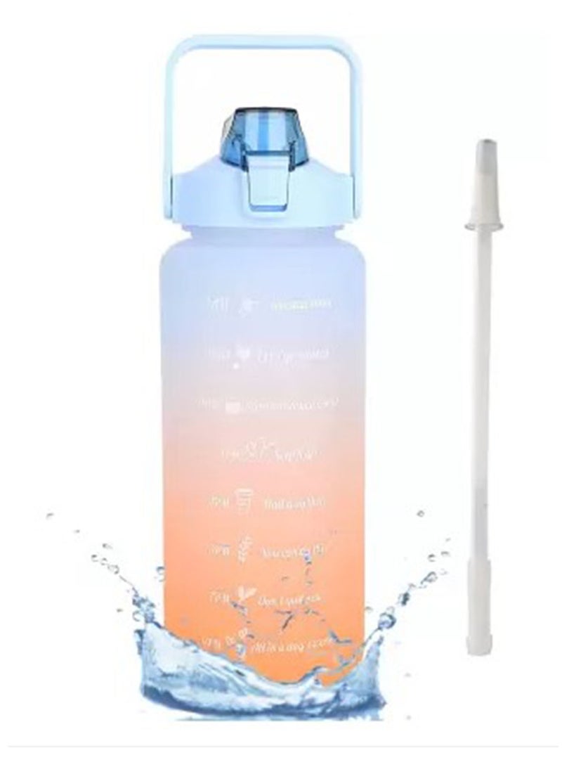 NAFEH 2 Liters Multicolor Water Bottle - Leak Proof With Straw, Motivational Quote And Time Marker, Anti Slip For Sports,Fitness, Gym - Image 4