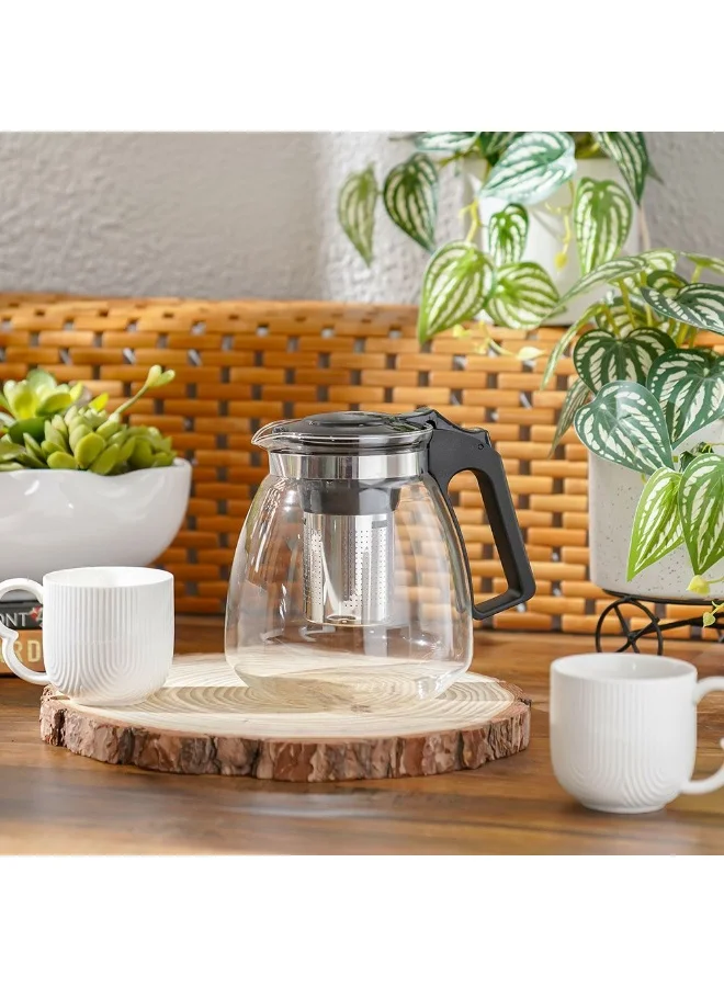 DANUBE HOME Danube Home Chef'S Delight 2000Ml Tea Pot With Filter Borosilicate Glass Durable Heat-Resistant Perfect For Tea Coffee Herbal Infusions Elegant Design For Easy Pouring