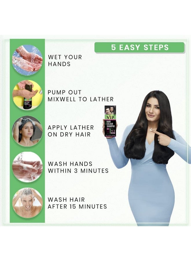 في آي بي شامبو صبغ الشعر VIP 5 في 1، قاعدة صبغ الشعر، 180 مل، لون الشعر الأسود - Image 4