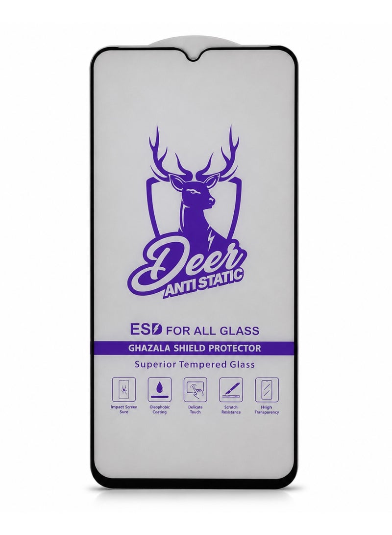 Deer ESD Anti-Static Tempered Glass Screen Protector for Samsung Galaxy A15 - Full Coverage Dust-Repellent Shatterproof Protective Shield Film with Cleaning Wipes Kit - Image 2