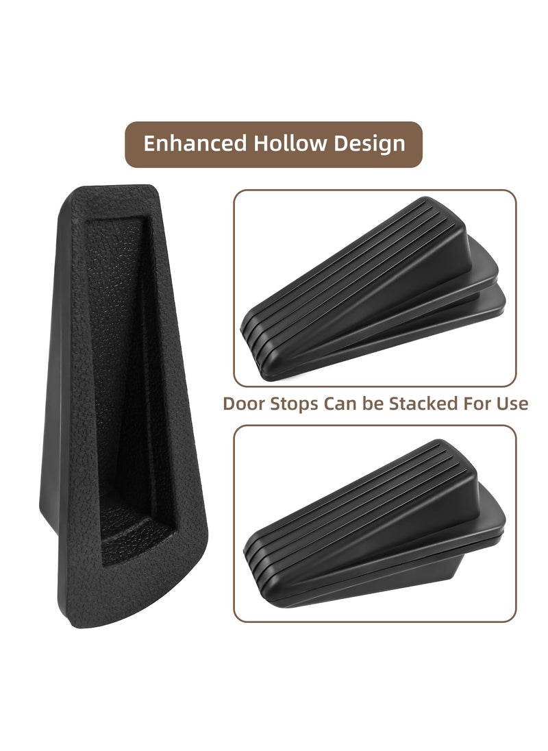JZWBLILY JZWBLILY Door Stoppers for Bottom of Door on Floor, Premium Rubber Door Stopper Wedge, Floor Sturdy Stackable Door Stops for Carpet Heavy Duty Door, Door Gaps (Black, 2 Pack)  - Image 5
