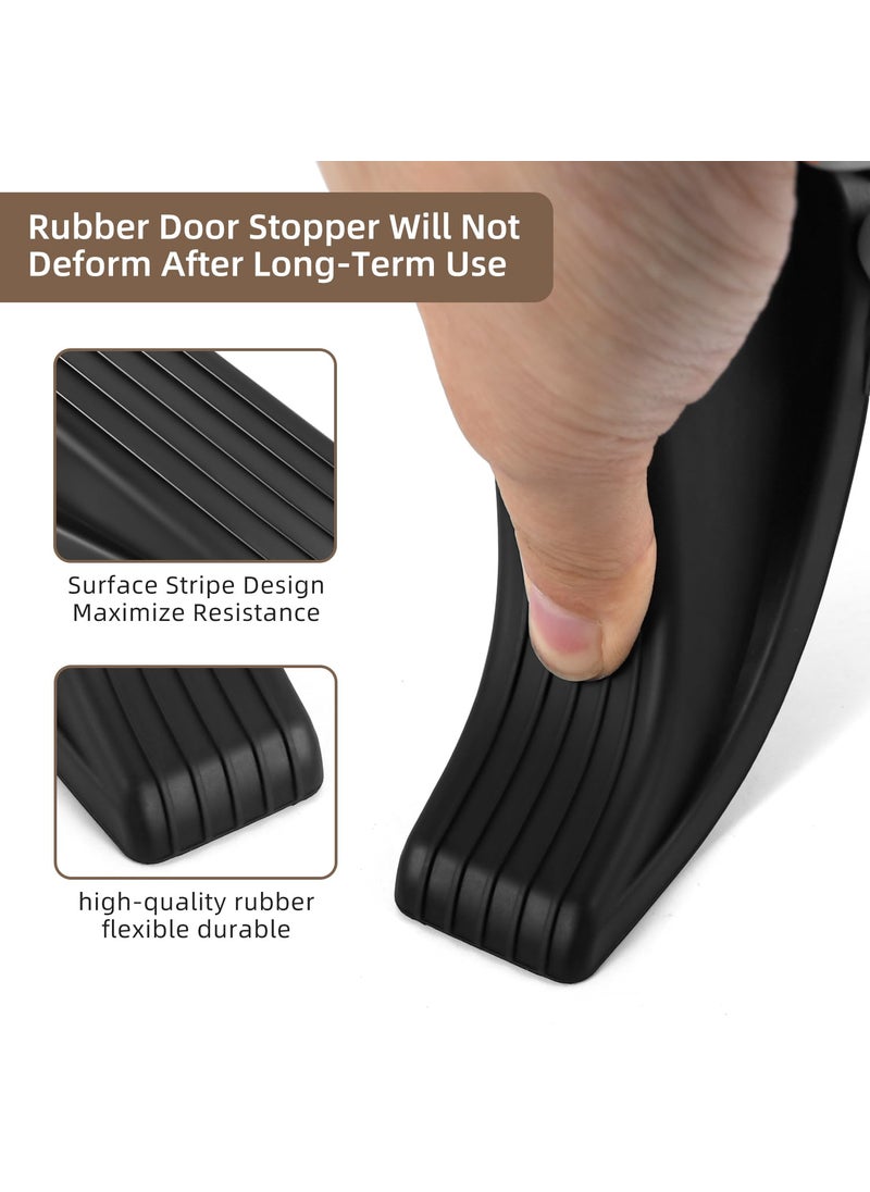 JZWBLILY JZWBLILY Door Stoppers for Bottom of Door on Floor, Premium Rubber Door Stopper Wedge, Floor Sturdy Stackable Door Stops for Carpet Heavy Duty Door, Door Gaps (Black, 2 Pack)  - Image 3