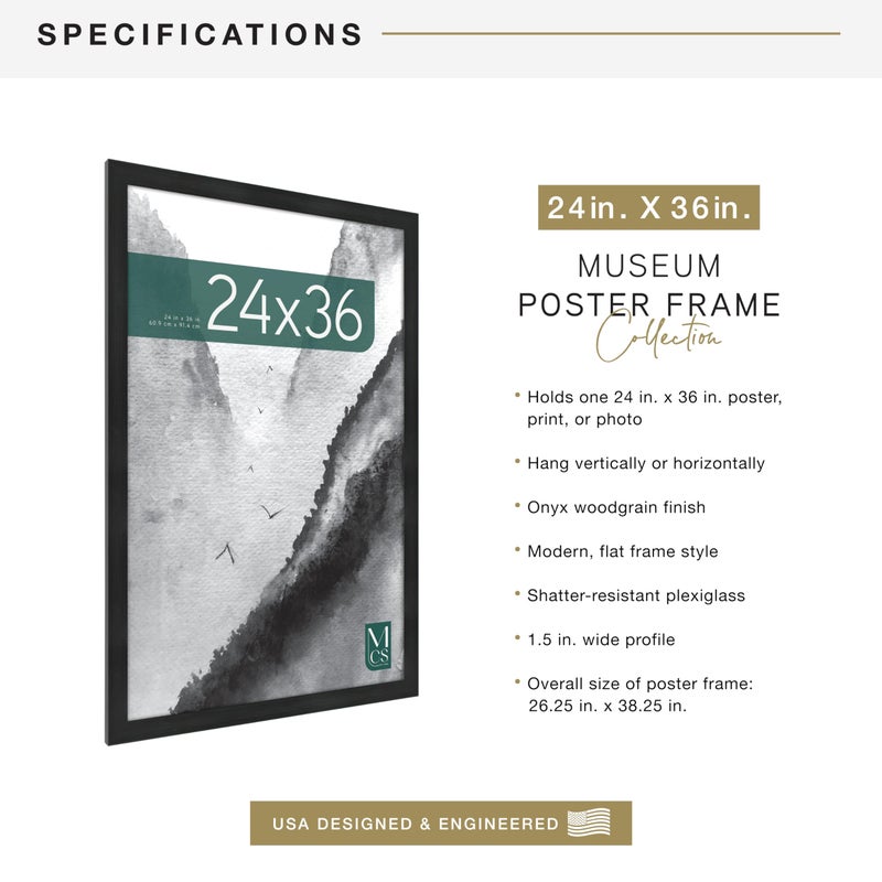 MCS Museum Poster Frame, Onyx, 24 x 36 in, Single - Image 4