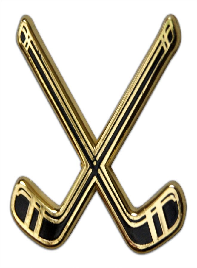 Novel Merk Hockey Stick & Coach Appreciation Lapel Pin, Hat Pin & Tie Tack Set with Clutch Back (3-Crossed Sticks) - Image 2