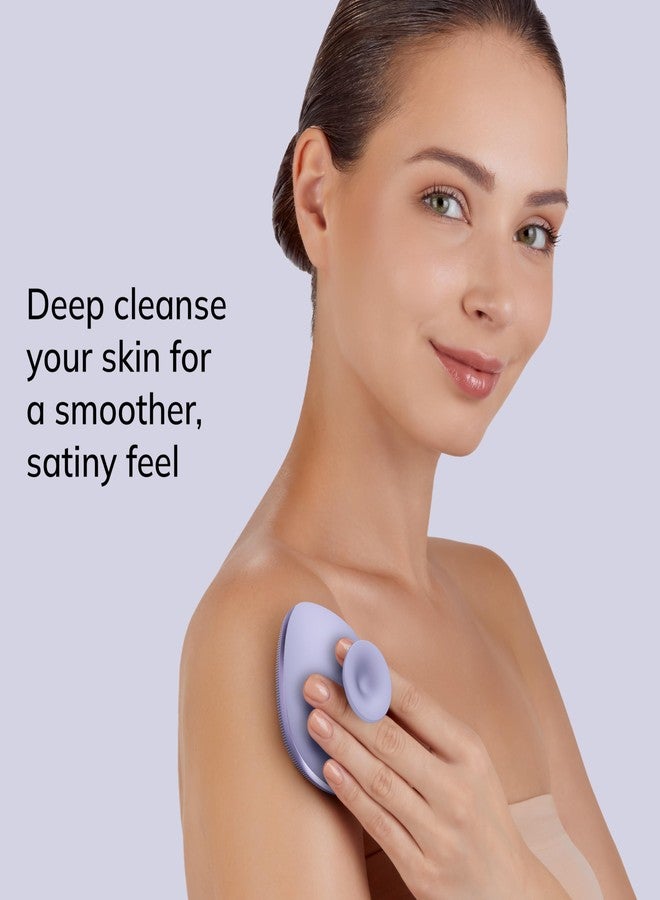 جيسكي فرشاة الجسم من جيسكي | 4 في 1 | فرشاة تنظيف لكامل الجسم | تنظيف عميق احترافي | شعيرات سيليكون ناعمة | تصميم مريح بإصبعين | تنظيف وتدليك - Image 3