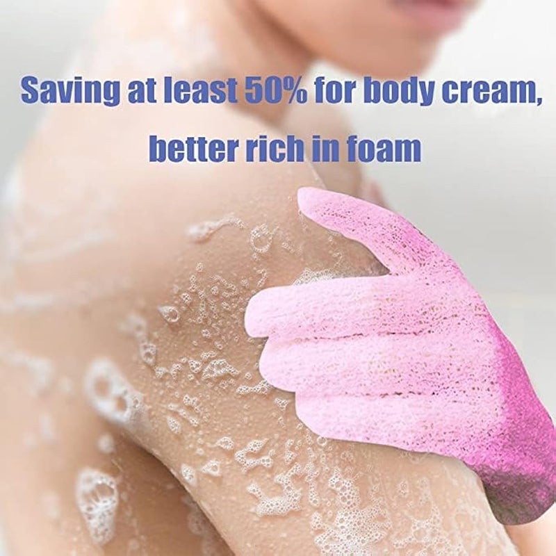 MILLENSIUM 2 Pair Exfoliating Body Gloves Bath Scrub Wash Mitts Skin Massage Sponge Towel Deep Cleansing Dead Skin Brush Scrub Luxury Spa Loofah (Multicolor) - Image 3