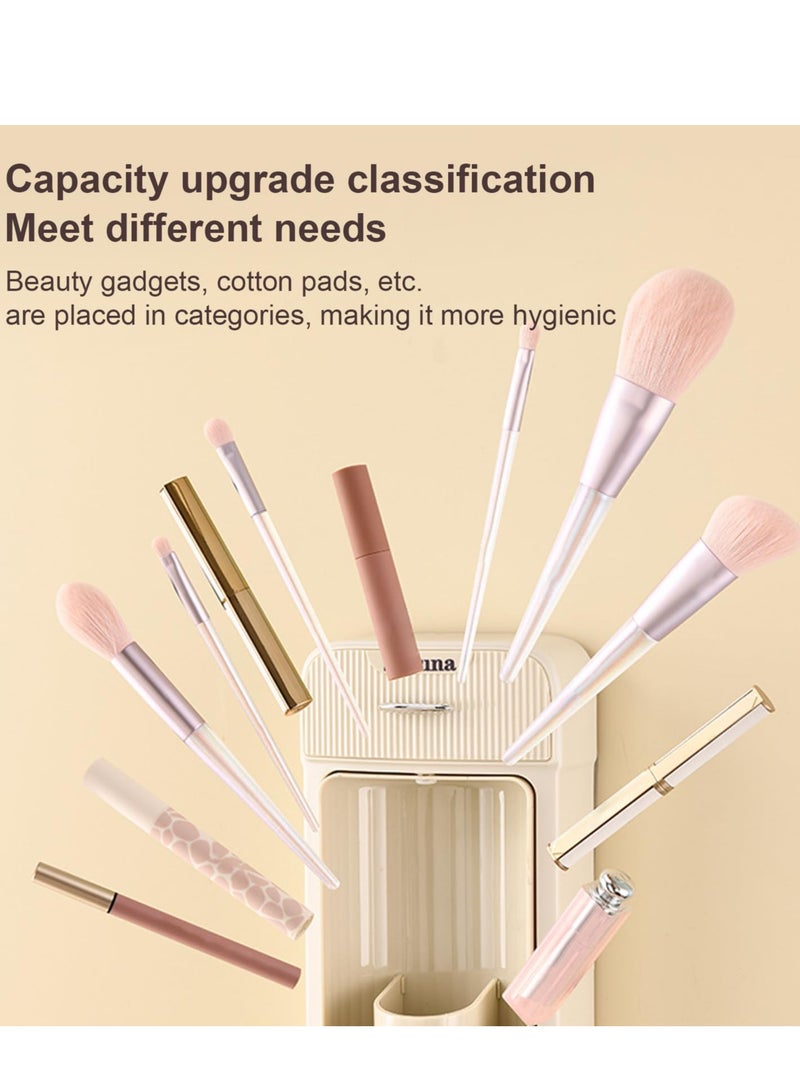 Excefore Spinning Makeup Organizer, Rotating Makeup Organizer, Multifunctional Makeup Jewelry Drawer, Desktop Beauty Display Stand for Lipsticks, for Make Up, Kitchen, Cosmetic, White - Image 4