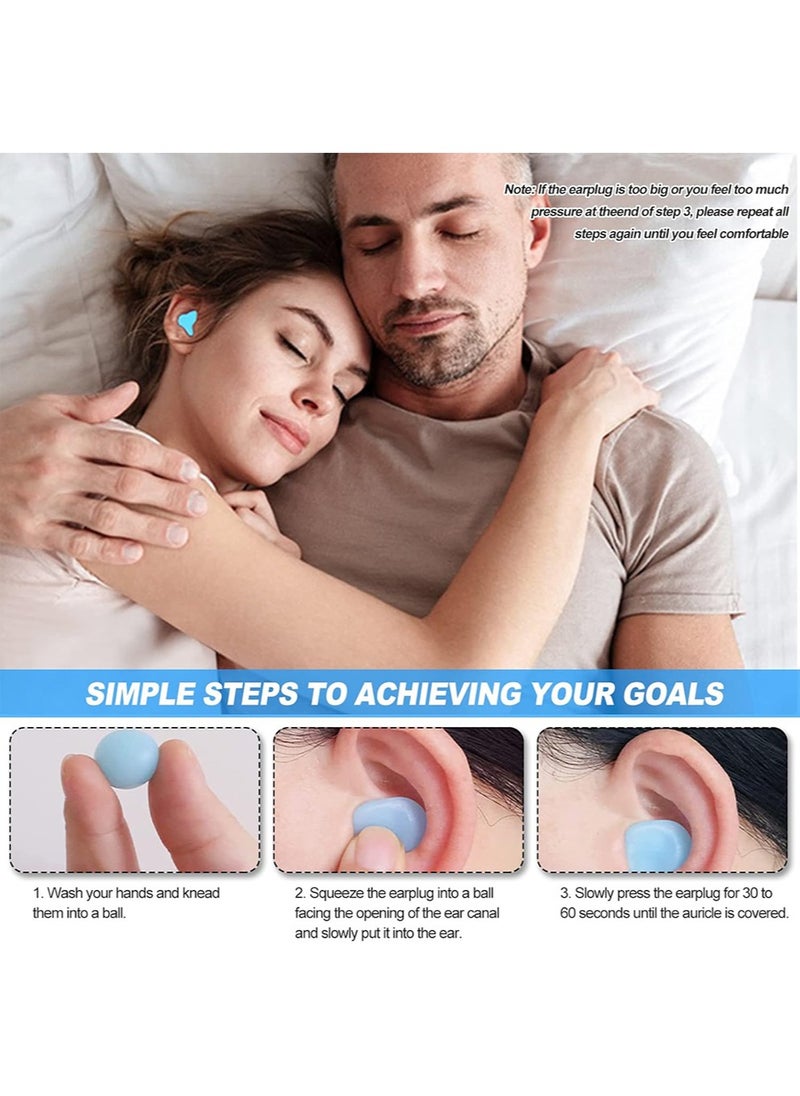 RATSAW 12 Pairs Ear Plugs for Sleeping Swimming Moldable Soft Silicone Waterproof Earplug Reusable Travel Noise Cancelling Earplugs White Blue  - Image 5