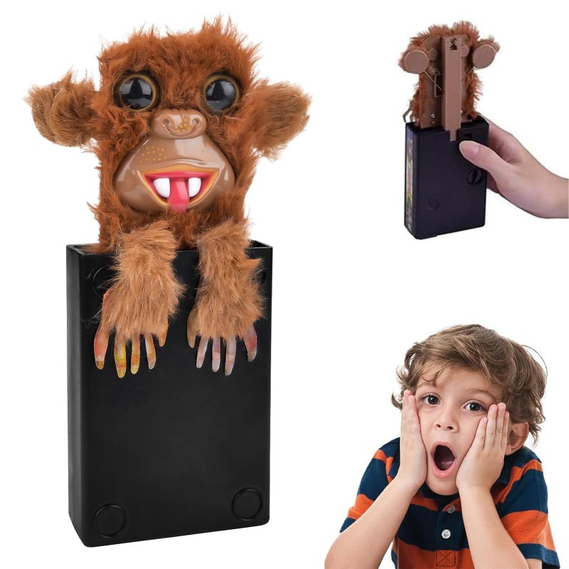 Luckam Prank Monkey Toy â€“ Hilarious Halloween Surprise Pop-Up Monkey, 3 Modes of Operation, Fun Plush Mischievous Prank Gift for Halloween or April Fools' Day - Image 1