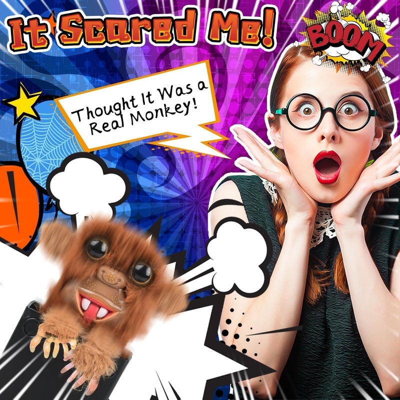 Luckam Prank Monkey Toy â€“ Hilarious Halloween Surprise Pop-Up Monkey, 3 Modes of Operation, Fun Plush Mischievous Prank Gift for Halloween or April Fools' Day - Image 2