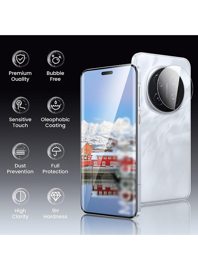 Wffo 7-in-1 - Compatible with Honor X9c Case - Screen Protector / Camera Lens Protector / Dust Plug - Phone Case with Ring Stand - Transparent Glitter Phone Case - TPU Drop Protection - Full Body Protection Shock Case - Black  - Image 2