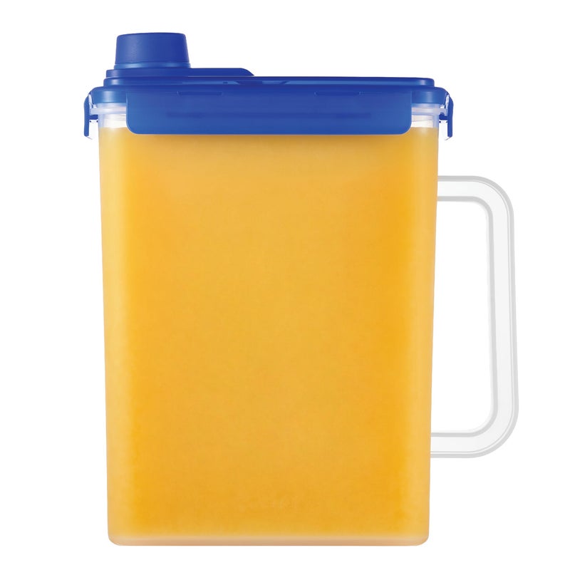 LocknLock Aqua Fridge Door Water Jug with Handle BPA Free Plastic Pitcher with Screw Top Lid Perfect for Making Teas and Juices 1 Gallon Blue