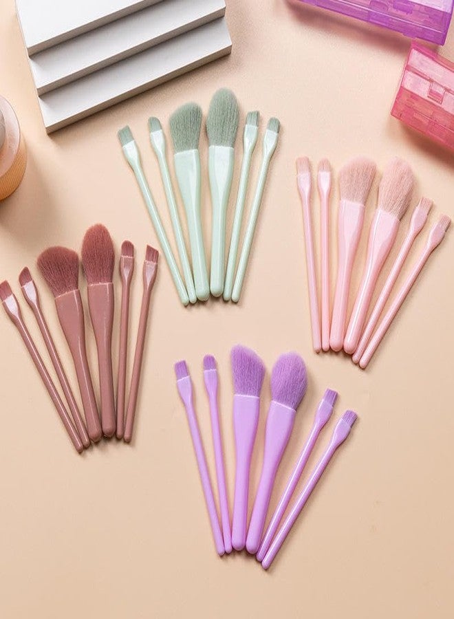 COSLUXE Makeup Brush Set of 6, Premium Design for Easy, Precise Application on Face, Eyes, and Brows | 6 in 1 Brush Box Cruelty-Free, Super Soft Bristles Multicolored - Image 2