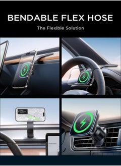GGEROU Magnetic Car Phone Charger Holder, 360° Rotatable Car Chargerable Phone Mount, Strong Magnets Bendable Memory Car Mount  - Image 5