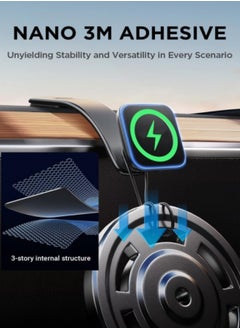 GGEROU Magnetic Car Phone Charger Holder, 360° Rotatable Car Chargerable Phone Mount, Strong Magnets Bendable Memory Car Mount  - Image 2