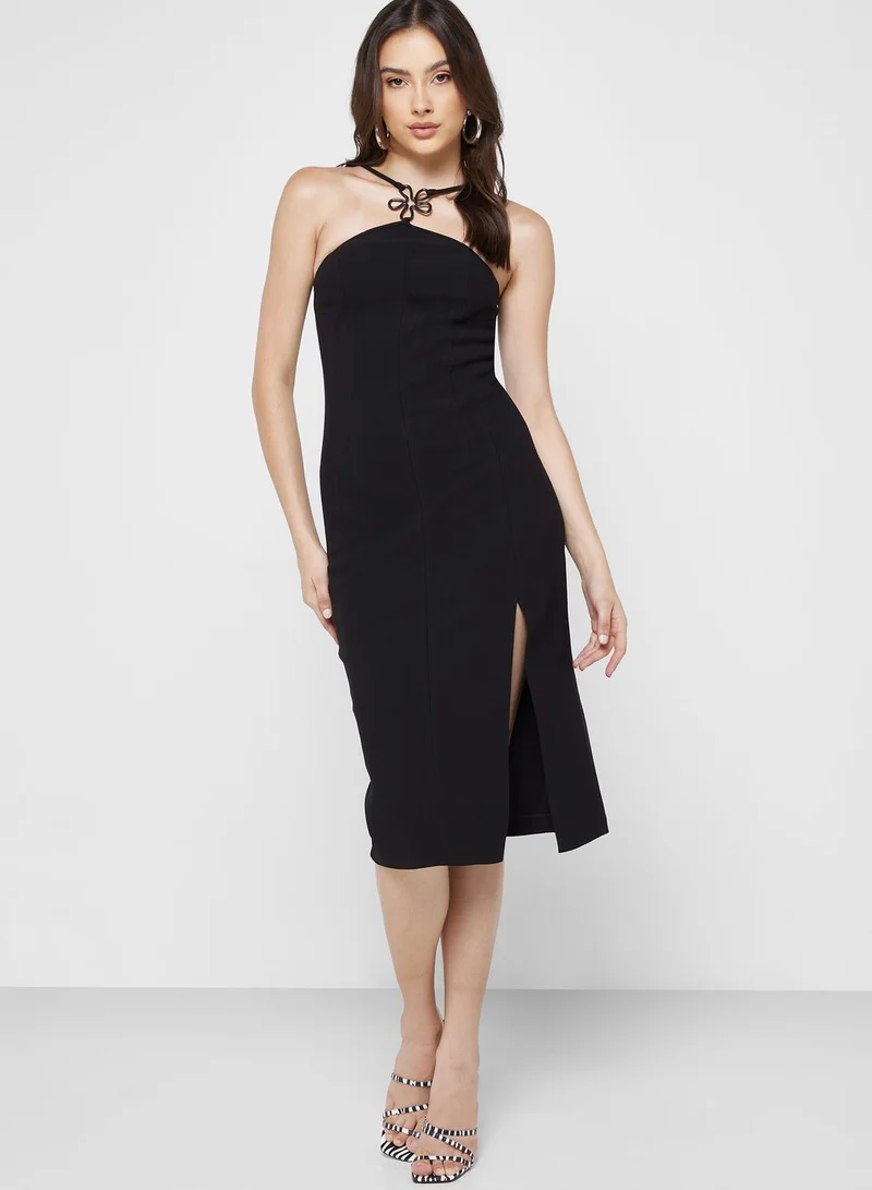 Finders Keepers Halter Neck Side Split  Dress