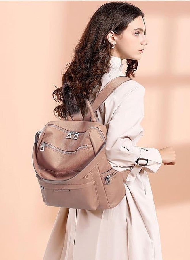 TrueArch Kayla Stylish Vegan Leather Backpack & Purse for Women | Gifts | Shoulder Bag for Women and Girls | College Bag for Girls | Multipurpose Travel Bag | Durable | (Peach) - Image 2