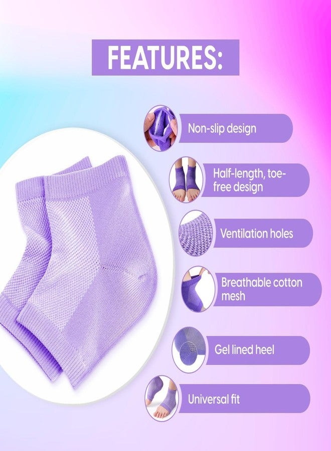 Matra Silicone Gel Heel Socks (1 Pair) - Half Length, Moisturizing Cotton Socks with Vented Design - Unisex Anti-Crack Heel Repair Sock (Free Size) - Image 3