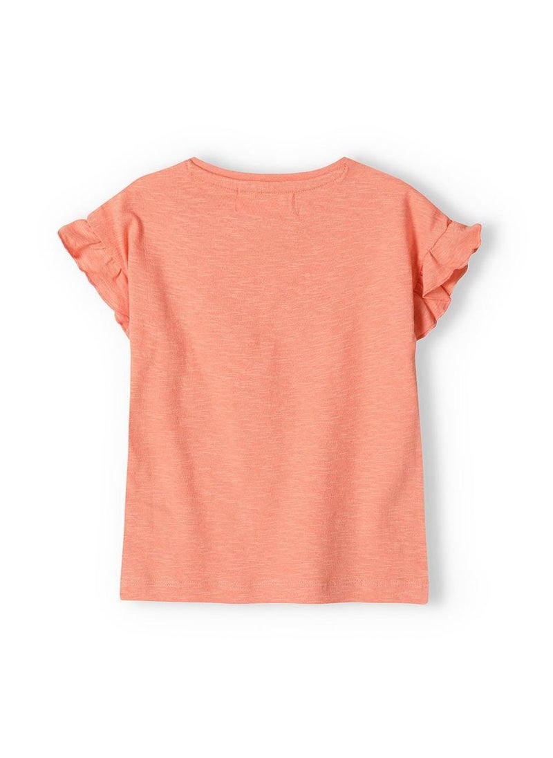 MINOTI Girls Short Sleeve T-Shirt with Frill Details - Image 3