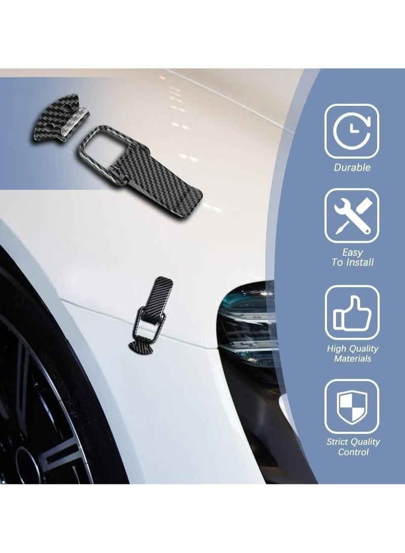 OMEVE 2PCS Car Bumper Clip Hasp,Bumper Security Hook Lock Clips,Durable Carbon Fiber Auto Bumper Quick Release Kit,Universal Quick Release Front Rear Bumper Trunk Fender Fasteners Clip Kits - Image 2