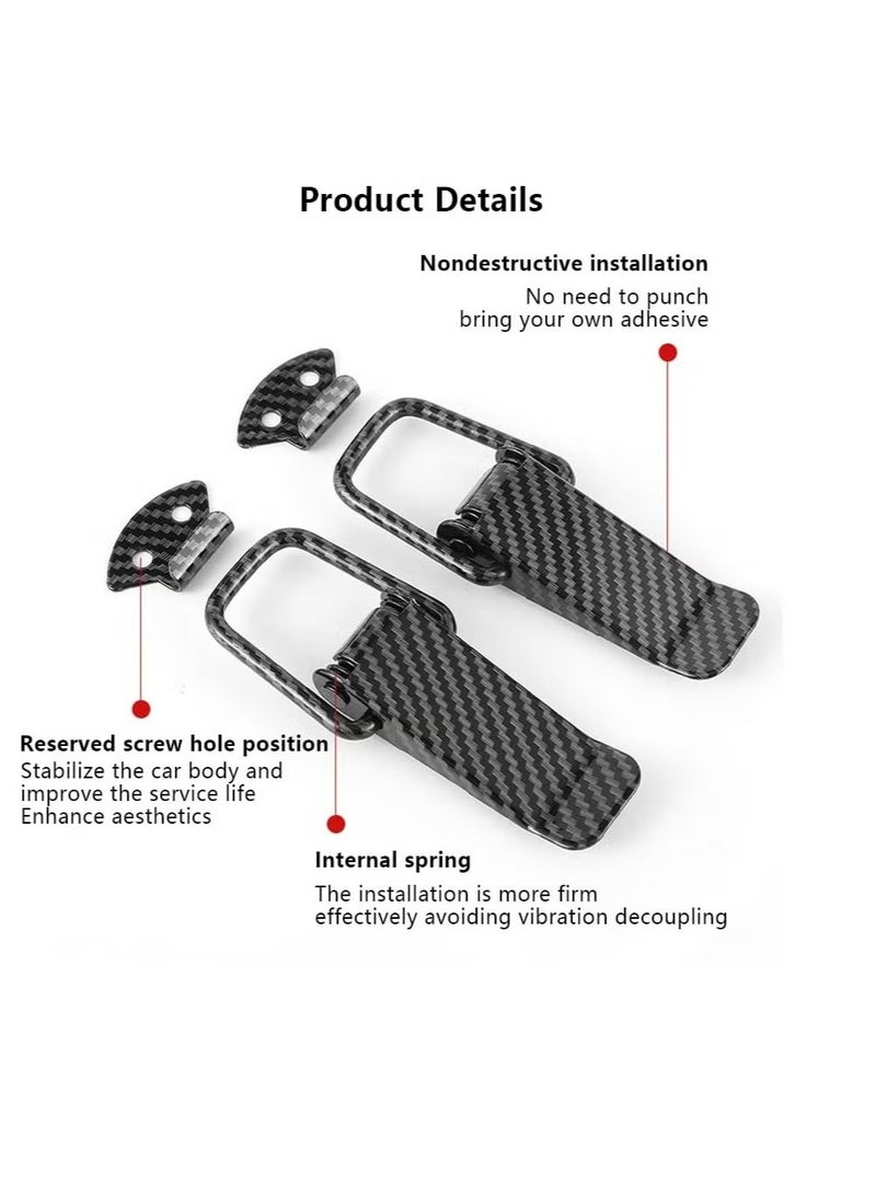 OMEVE 2PCS Car Bumper Clip Hasp,Bumper Security Hook Lock Clips,Durable Carbon Fiber Auto Bumper Quick Release Kit,Universal Quick Release Front Rear Bumper Trunk Fender Fasteners Clip Kits - Image 4