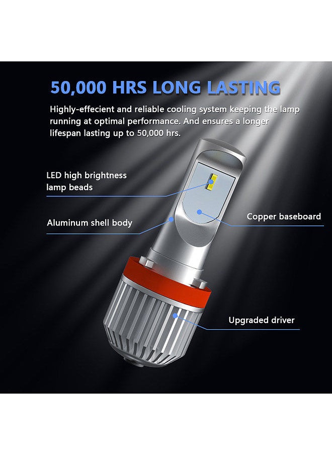 Generic 2Pcs Car LED Fog Lights Bulb H8/H9/H11 Fog Lamp Spotlight Waterproof 6000K 80W 12000LM Bright LED  - Image 4