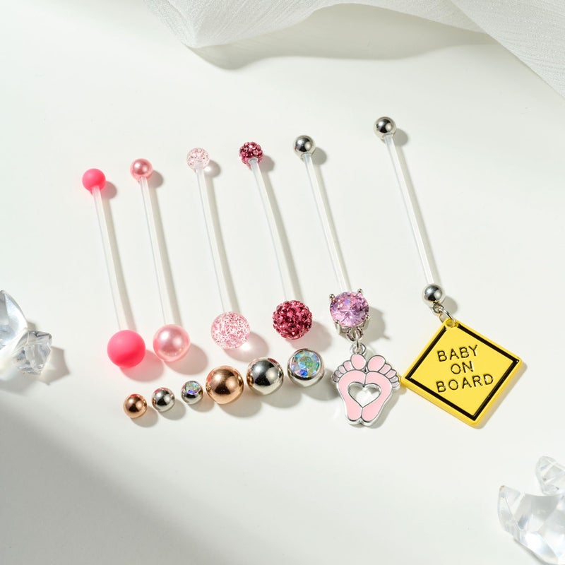 TOKRING Pregnancy Belly Button Rings Plastic Maternity Belly Rings for Pregnant Women - Image 2