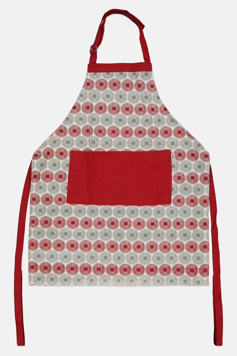 Sttelli Allover Print Adjustable Kitchen Apron, Grey - Image 1