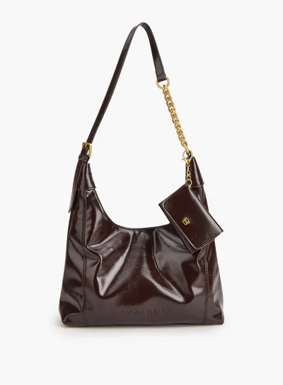 Flora Bella By Shoexpress Solid Shoulder Bag with Detachable Pouch