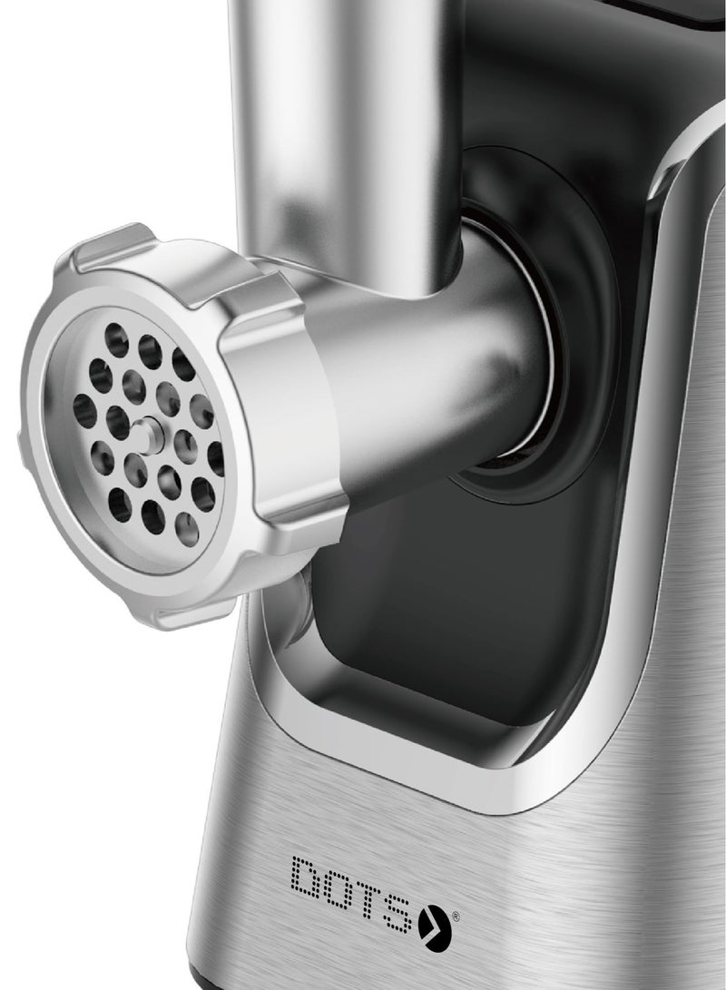 دوتس مفرمة لحم من ألواح التقطيع المصنوعة من الفولاذ المقاوم للصدأ 5 مم و 8 مم ، سرعتان ووظيفة عكسية ، 800 وات ماكس 1800 وات - Image 2