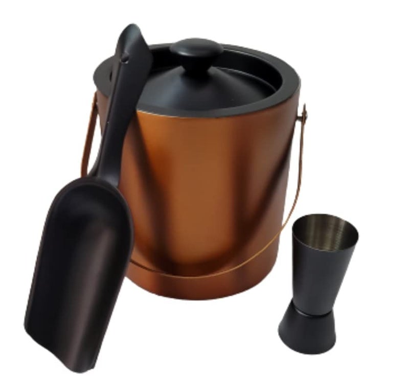 Nooks Stainless Steel Insulated Ice Bucket with Ice Scope and with Ice Tong 15Liter Keeps Ice Cold for 6 h Great bar Tools for Home bar Accessories Mini bar Wine Medium Medium - Image 1