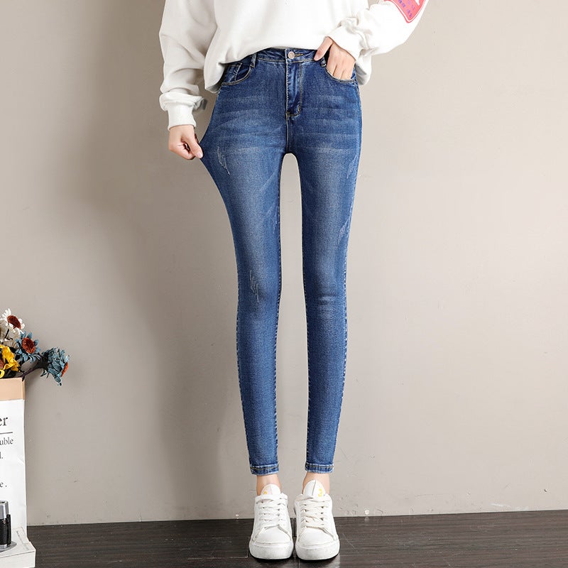 High Waist Skinny Jeans Women'S Summer Thin 2023 New Slim-Fit Tight Stretch Blue Grey Pencil Pants For Children - Image 4