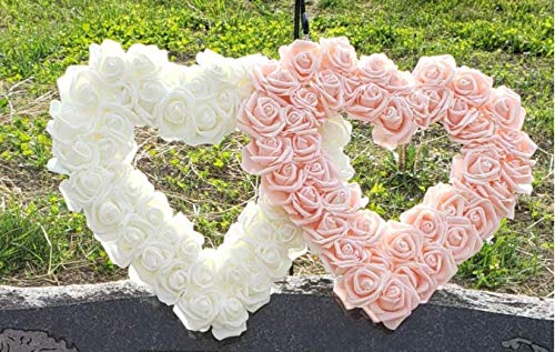 Lightingsky 100pcs 3 x 1.6 x 3 inches DIY Real Touch 3D Artificial Foam Rose Head Without Stem for Wedding Party Home Decoration (100pcs, White-100PCS) - Image 2