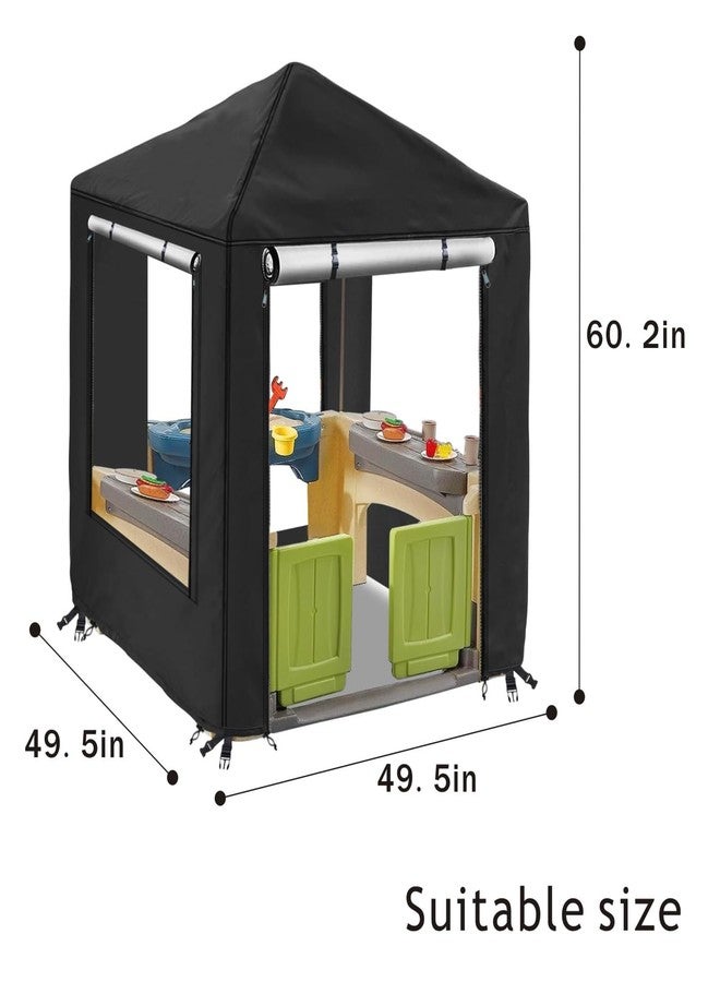 LYBOSH Playhouse Cover, Kids Playhouse Cover for Outdoor Waterproof,Suitable for Step2 Kids Playhouses and Playhouses of The Same Size as Other Brands Kids Playhouses （ 49.5“ W x 49.5” D x 60.2” H） - Image 2