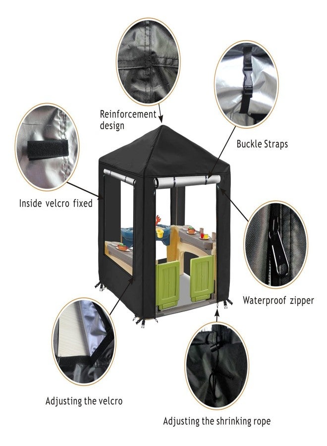 LYBOSH Playhouse Cover, Kids Playhouse Cover for Outdoor Waterproof,Suitable for Step2 Kids Playhouses and Playhouses of The Same Size as Other Brands Kids Playhouses （ 49.5“ W x 49.5” D x 60.2” H） - Image 3