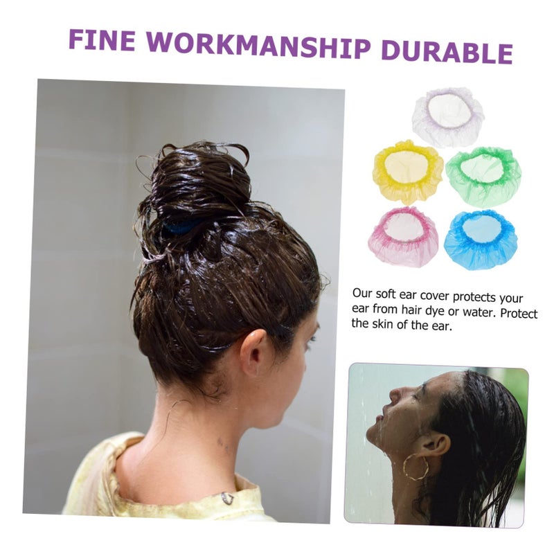 100pcs Disposable Protective Earmuffs For Shower Shampoo Hair Dyeing Salon Use - Image 3