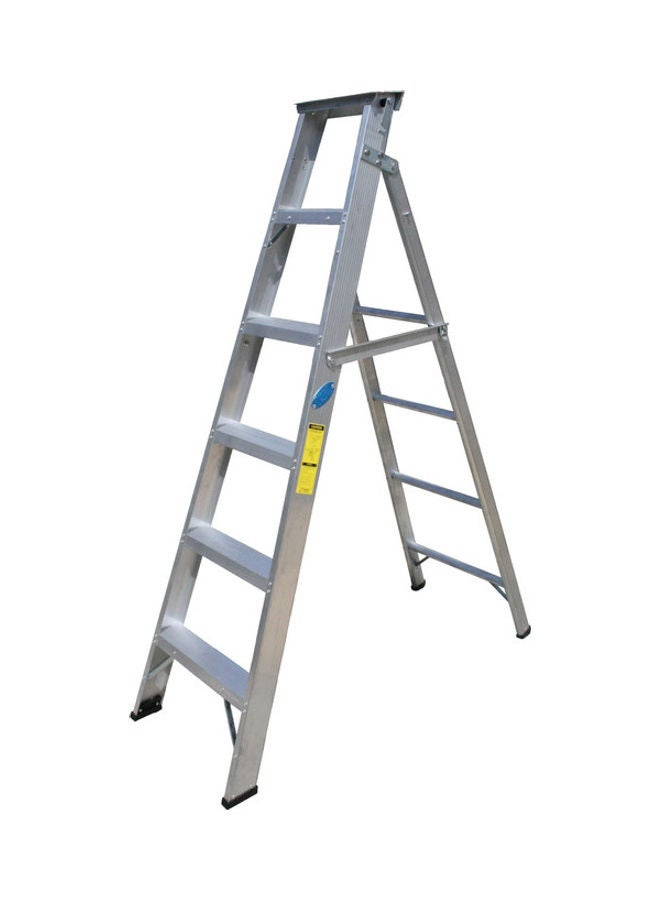 Penguin Aluminium Two-In-One Ladder Silver 181x15x50cm - Image 1