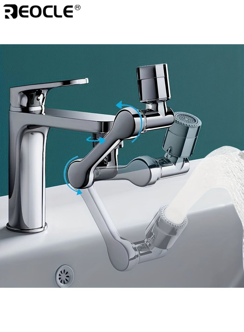 REOCLE Universal 1080° Swivel Faucet Spray Head 2-Mode Copper Alloy Water-Saving Aerator with Robotic Arm Extender for Kitchen & Bathroom Sink Accessories - Image 5