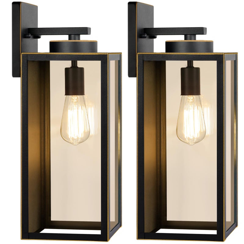 BesLowe Large Size Outdoor Wall Light Fixtures Exterior Lighting Fixtures Porch Sconces Wall Mounted Waterproof Bronze Outdoor Wall Lanterns Lamps Outside Lights for House Patio Front Door Entryway 2Pack - Image 2