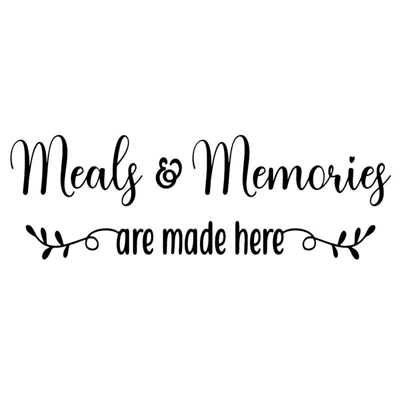 Meals  Memories are Made here  Pure Black Vinyl Separated Letters Dinner Room Kitchen Wall Decal Lettering Mural Art Words Stencil Motto