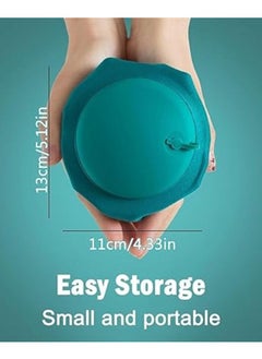 Generic Inflates with a Button, Inflatable Travel Neck Pillow for Airplane Portable Blow Up Travel Pillow for Travel, Plane and Office U-Shaped Neck Support Head Neck Used for Rest (Green)  - Image 5